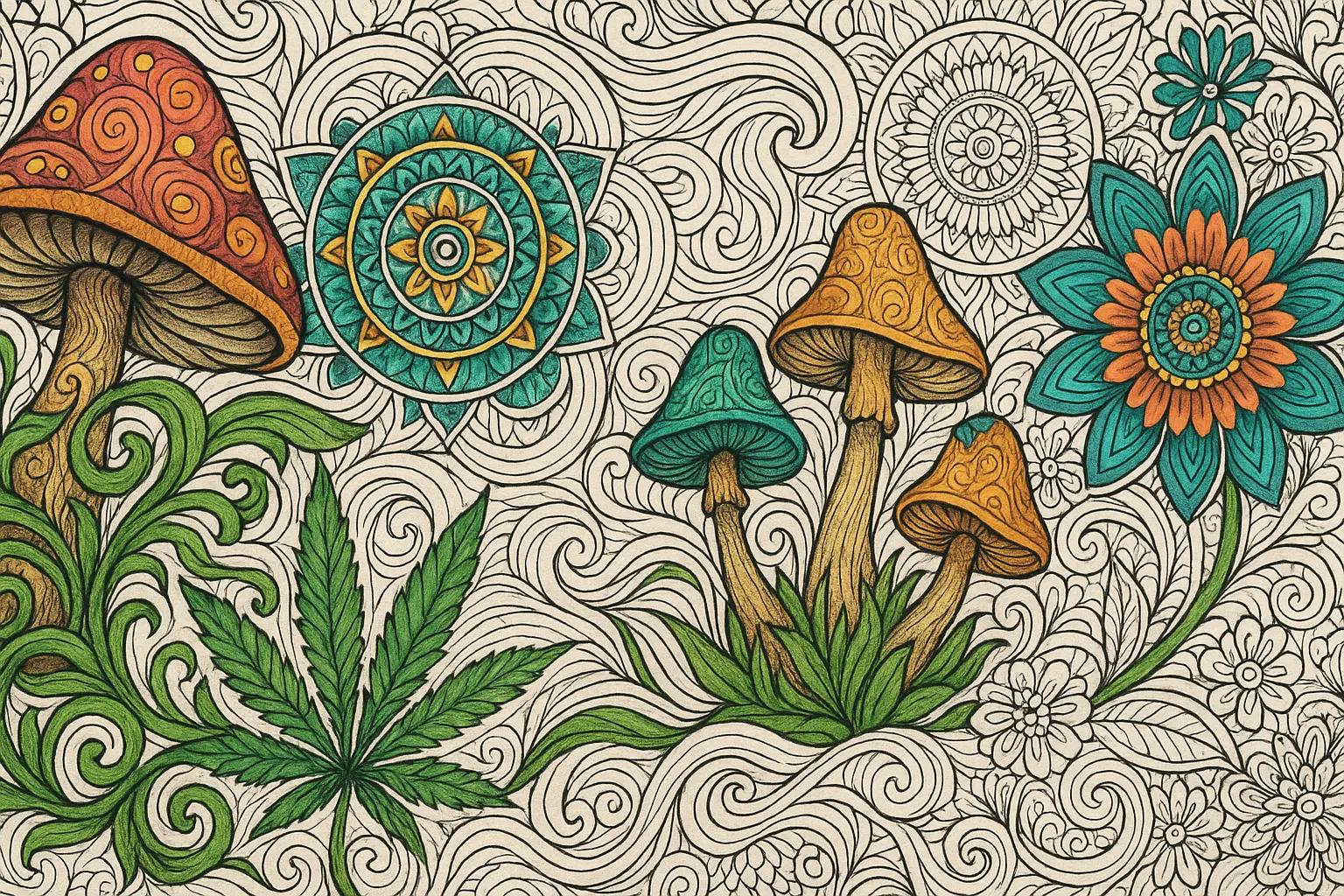 Free 420 Coloring Pages Starter Pack Mockup
